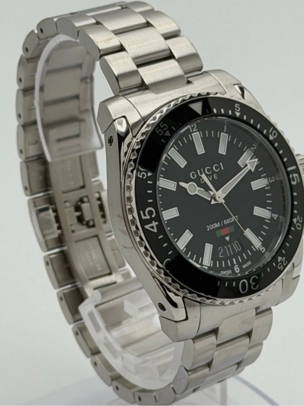 Gucci Stainless Steel Men's Watch with Black Dial